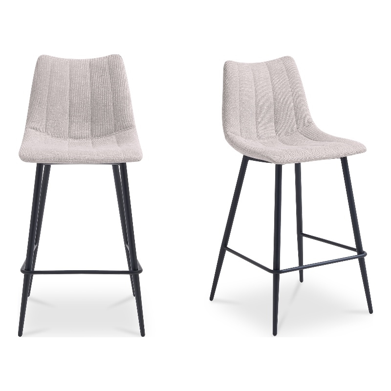 Moe's Home Collection Alibi Counter Stools Fabric Beige