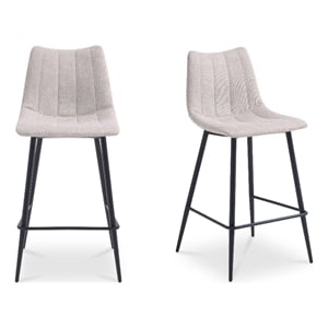 Moe's Home Collection Alibi Counter Stools Fabric Beige