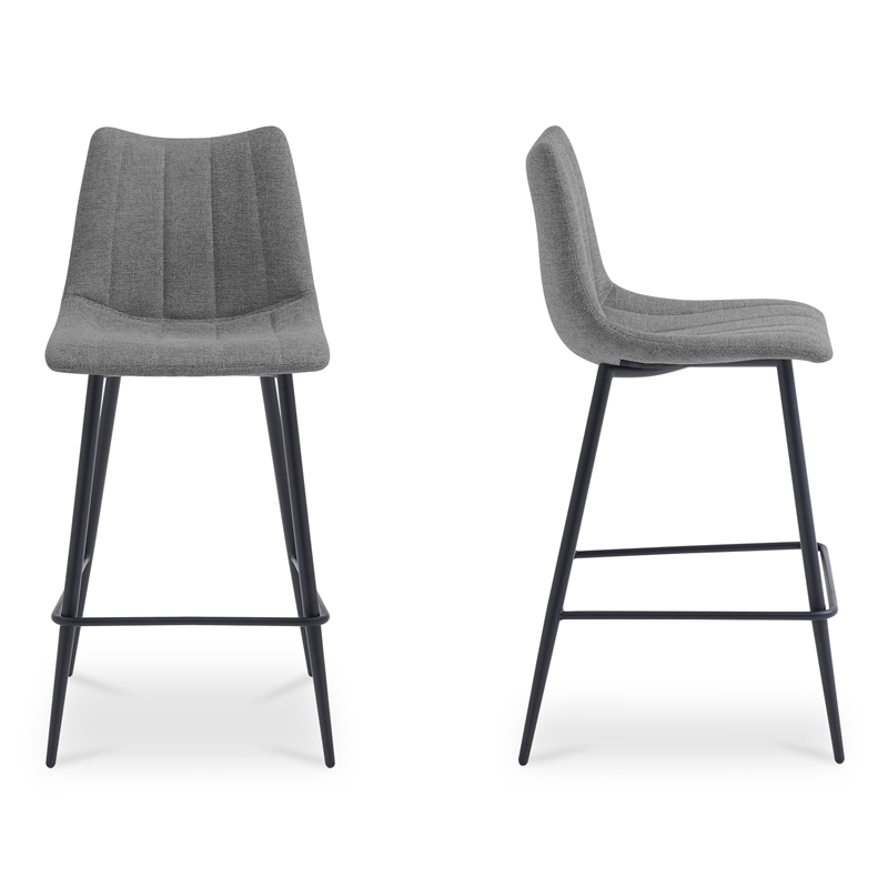 Moe's Home Collection Alibi Bar Stools Fabric Gray