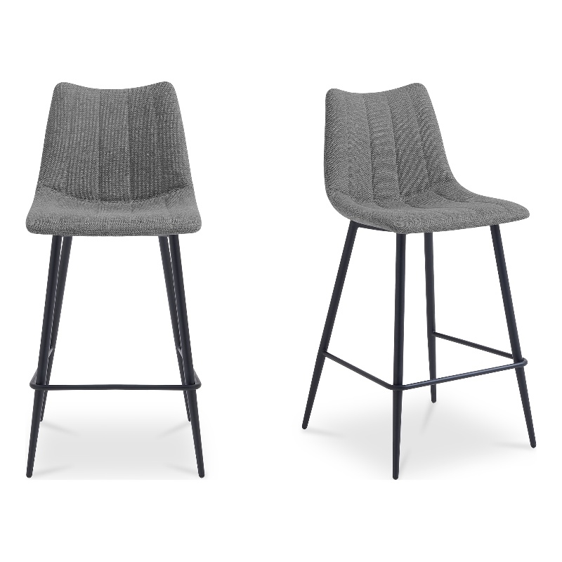 Moe's Home Collection Alibi Bar Stools Fabric Gray