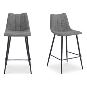 Moe's Home Collection Alibi Bar Stools Fabric Gray