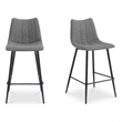 Moe's Home Collection Alibi Bar Stools Fabric Gray