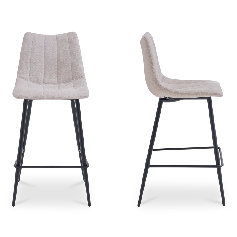 Moe's Home Collection Alibi Bar Stools Fabric Beige