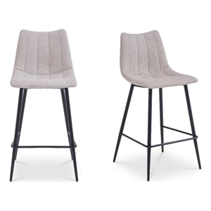 Moe's Home Collection Alibi Bar Stools Fabric Beige