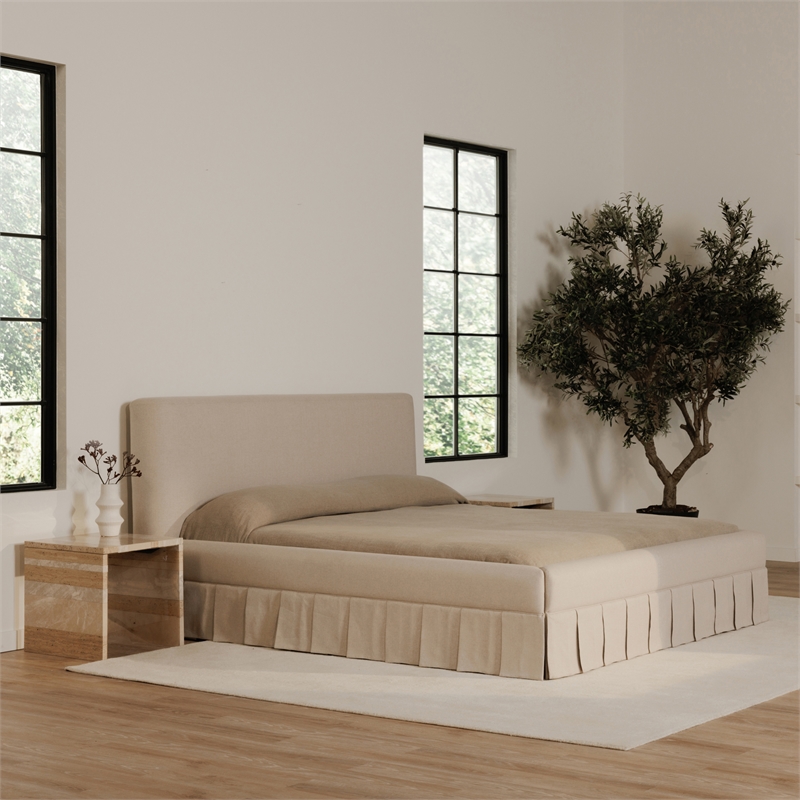 Moe's Home Collection Maren Beds Fabric Beige