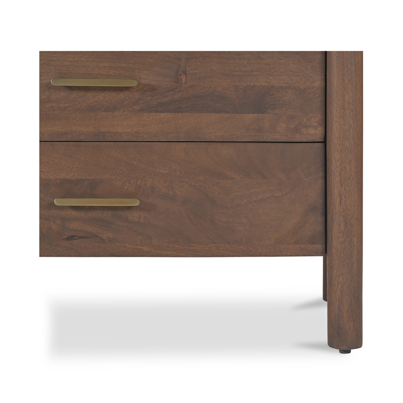 Moe's Home Collection Wiley Wood 6-Drawers Bedroom Dresser in Brown