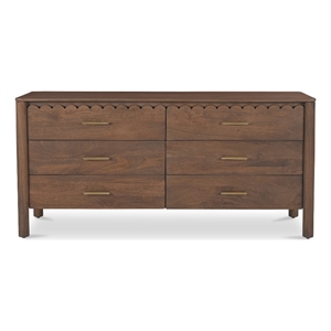 Moe's Home Collection Wiley Wood 6-Drawers Bedroom Dresser in Brown