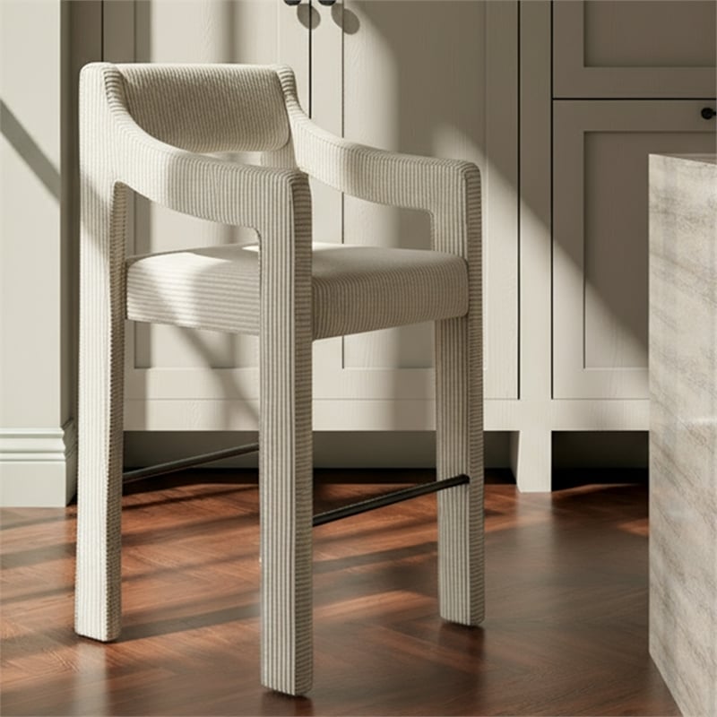 Moe's Home Collection Elise Counter Stools Fabric Multi-color