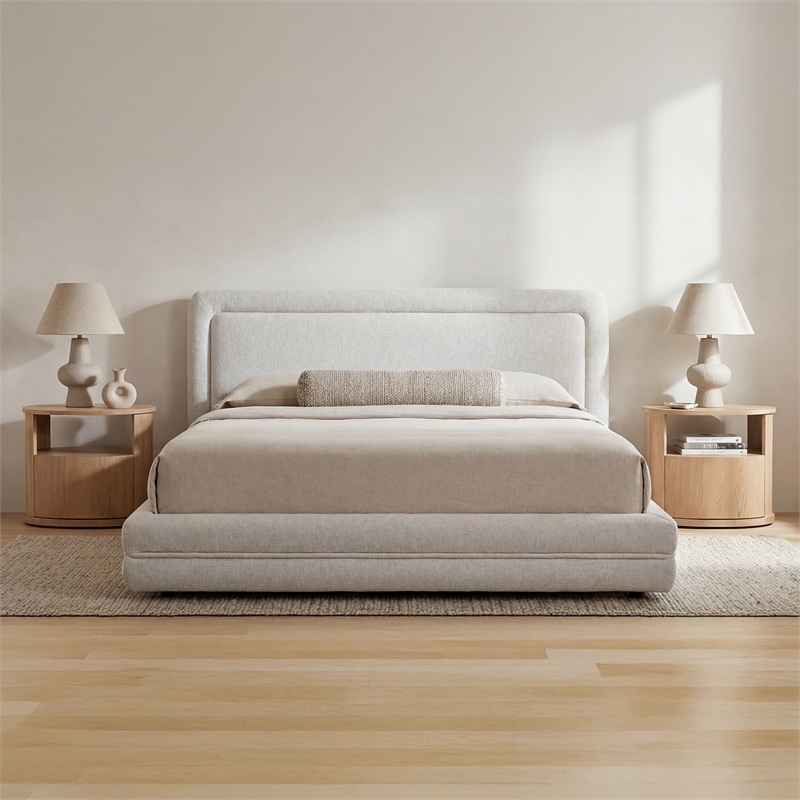 Moe's Home Collection Tory Beds Fabric White