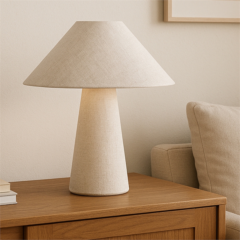 Moe's Home Collection Nori Table Lamps Fabric White