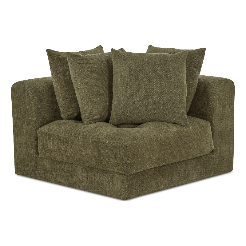 Moe's Home Collection Davie Corner Chairs Fabric Green