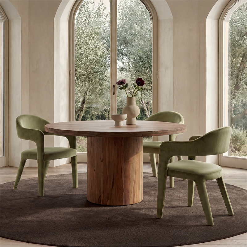 Moe's Home Collection Martens Dining Chairs Fabric Green