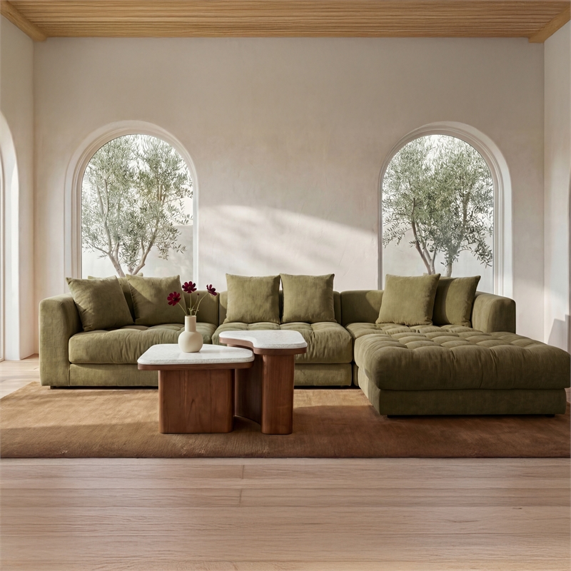Moe's Home Collection Davie Slipper Chairs Fabric Green