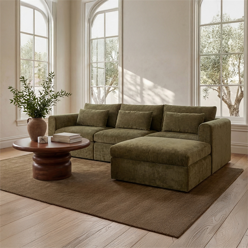 Moe's Home Collection Swift Slipper Chairs Fabric Green