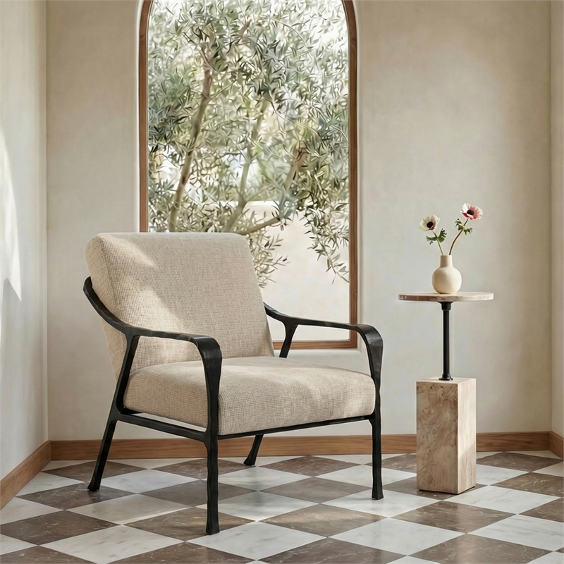 Moe's Home Collection Rowe Accent Chairs Metal Beige