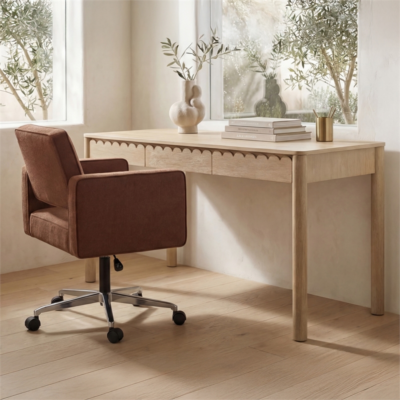Moe's Home Collection Harris Office Chairs Fabric Red
