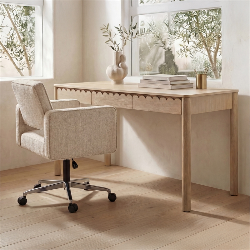 Moe's Home Collection Harris Office Chairs Fabric Beige