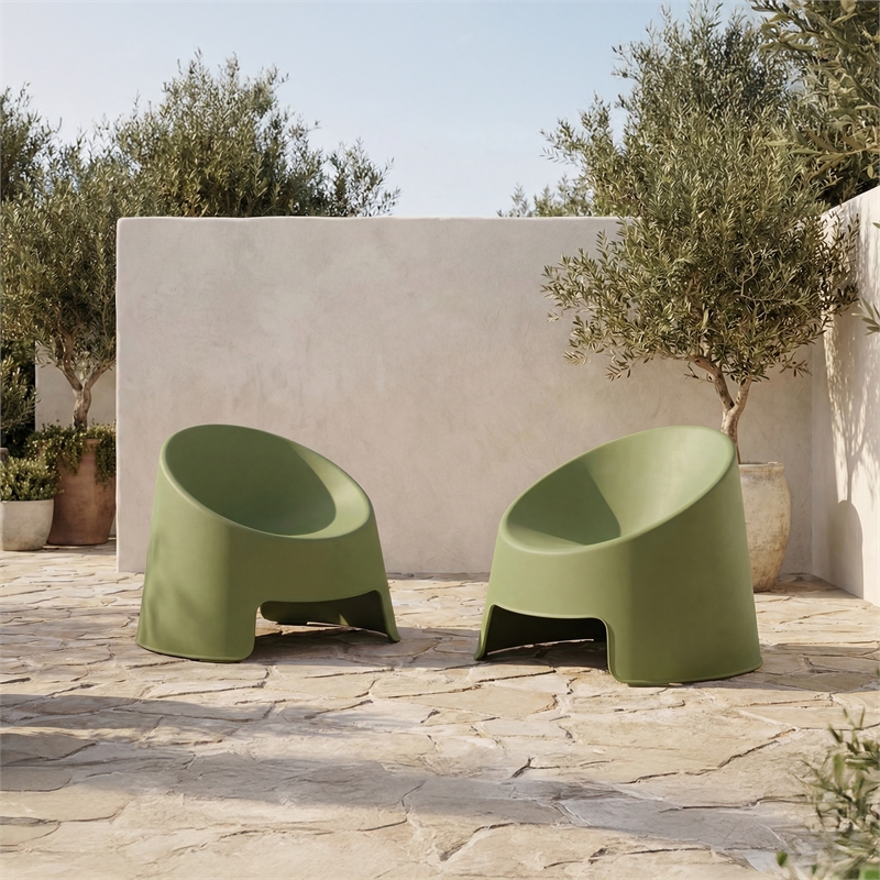 moe's home collection nolla outdoor chairs plastic green