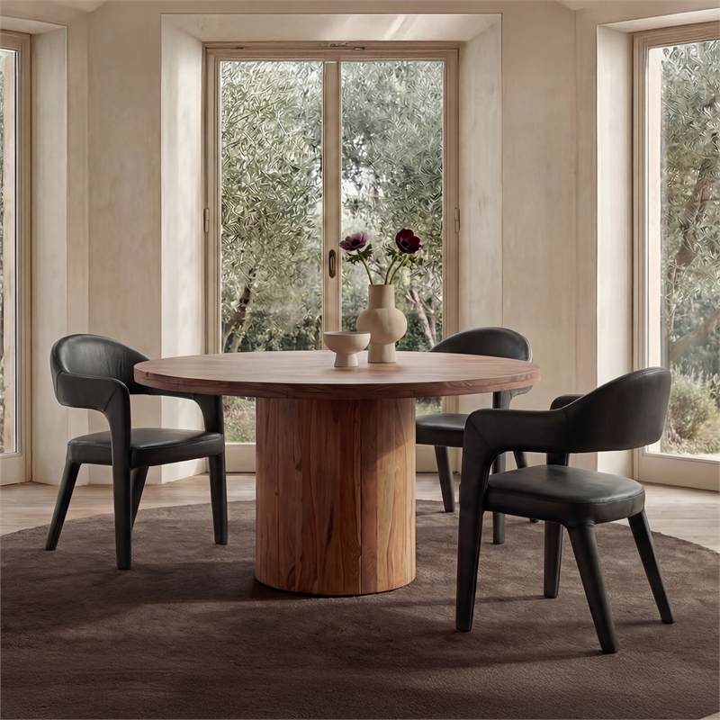 Moe's Home Collection Martens Dining Chairs Leather Black
