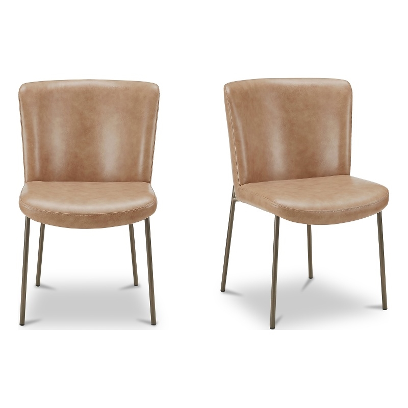 Moe's Home Collection Early Dining Chairs Leather Tan