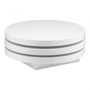 moe's home torno wood coffee table in white