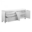 Moe's Home Collection Neo Modern Wood Sideboard with Stainless Steel in White