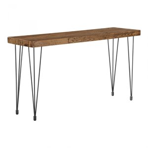 moe's home collection boneta wood console table with iron legs in natural