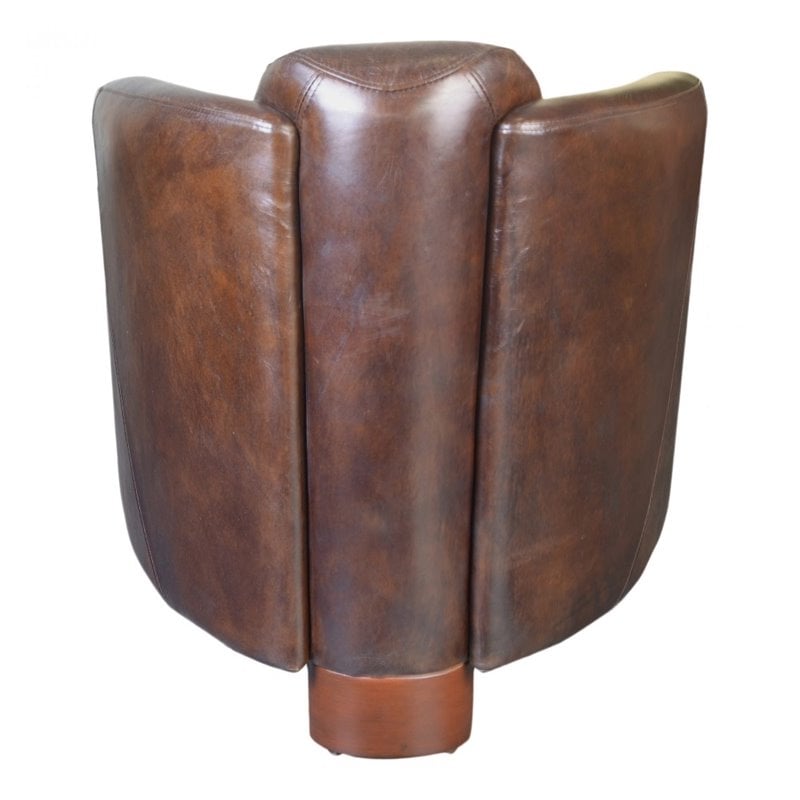 Moe's Home Collection Salzburg Club Chair Dark Brown Leather