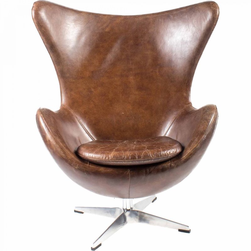 Moe's St Anne Leather Egg Chair in Brown PK100520