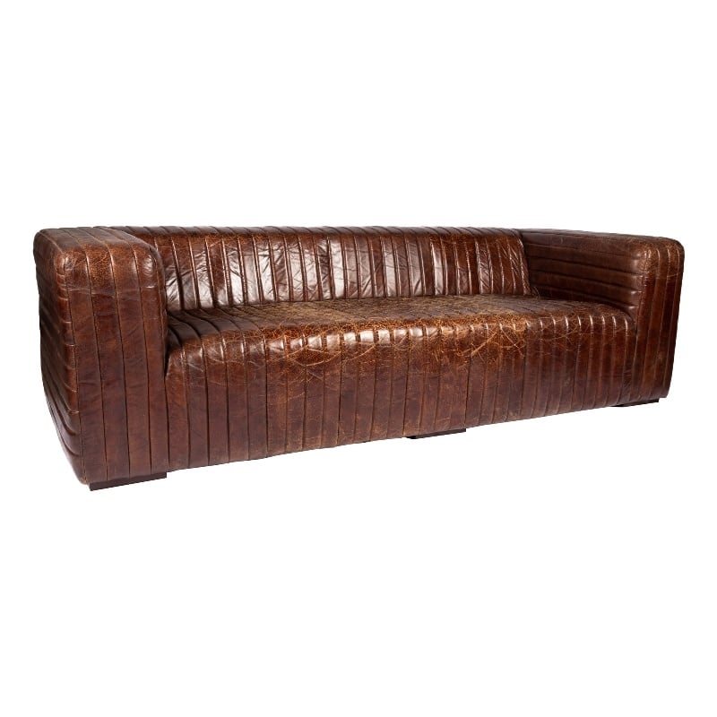 Moe's Home Collection Castle Sofa Dark Brown