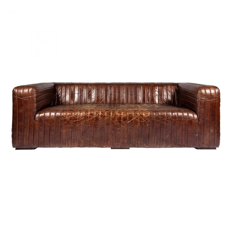 Moe's Home Collection Castle Sofa Dark Brown