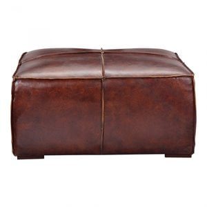 moe's stamford leather ottoman coffee table in brown