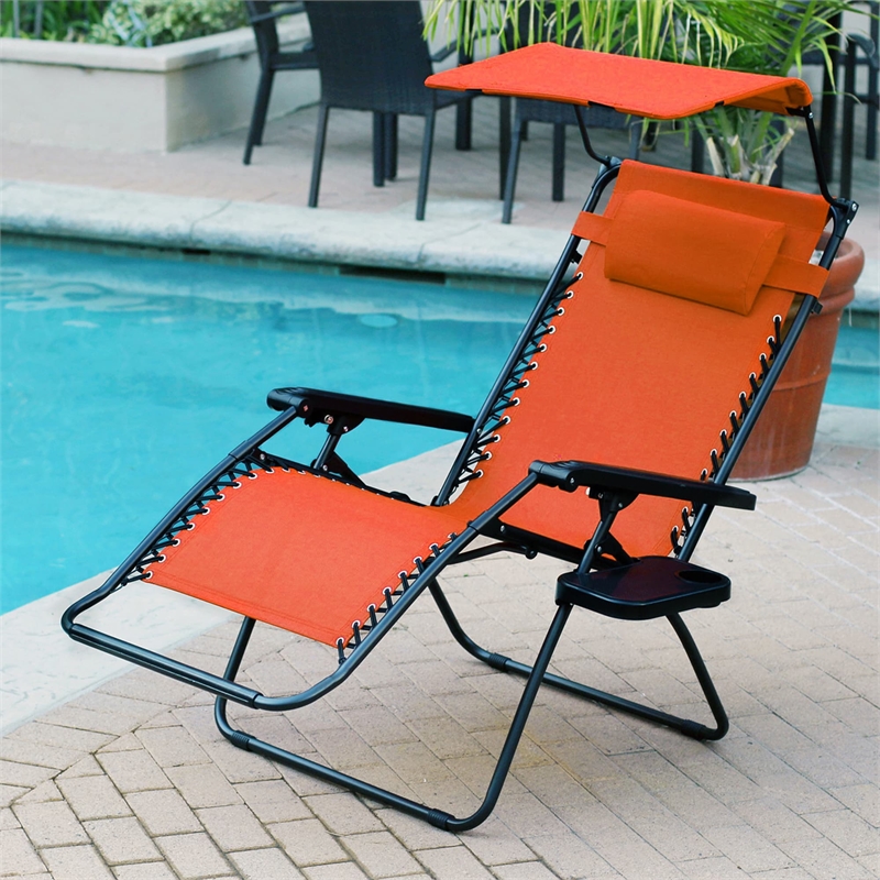 Jeco Oversized Olefin Oversized Zero Gravity Patio Recliner in Terra Cotta