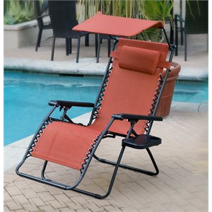 Jeco Oversized Olefin Oversized Zero Gravity Patio Recliner in Terra Cotta