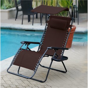 Jeco Oversized Olefin Oversized Zero Gravity Patio Recliner in Mocha