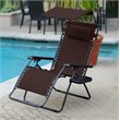 Jeco Oversized Olefin Oversized Zero Gravity Patio Recliner in Mocha