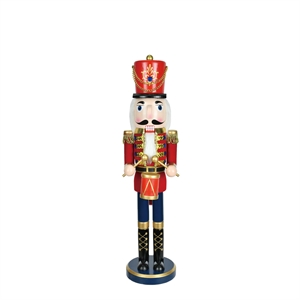 18 Inch Red -Wood Nutcracker Drummer Soldier