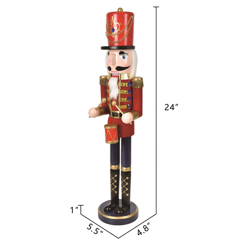 24 Inch Red Nutcracker Drummer Soldier