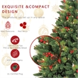 Jeco 7' Pre-Lit Berrywood Pine Artificial Christmas Tree