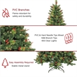 Jeco 7' Pre-Lit Berrywood Pine Artificial Christmas Tree