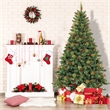 Jeco 7' Pre-Lit Berrywood Pine Artificial Christmas Tree
