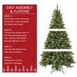 Jeco 7' Pre-Lit Berrywood Pine Artificial Christmas Tree