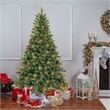 Jeco 7' Pre-Lit Berrywood Pine Artificial Christmas Tree