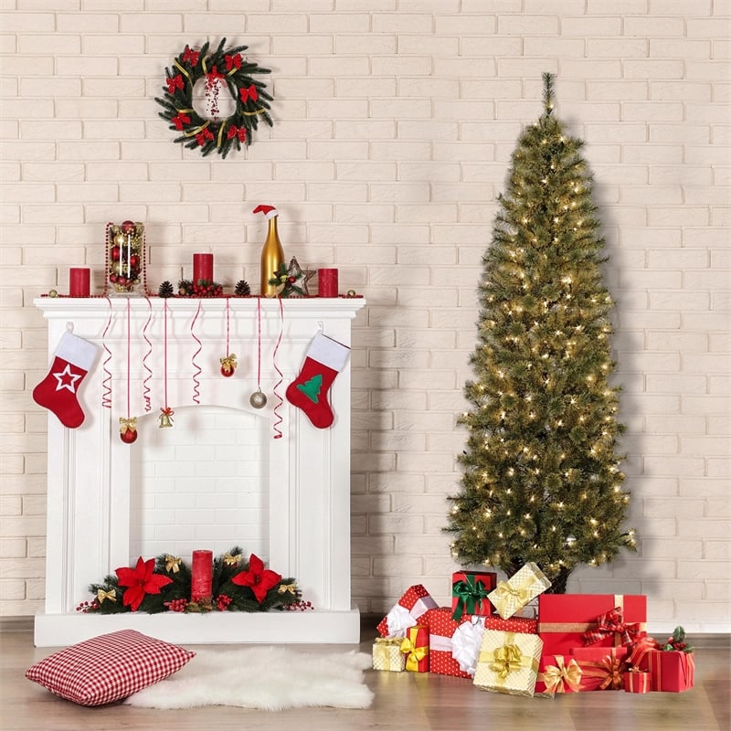 Jeco 7' Pre-Lit Artificial Christmas Tree With Urn Base
