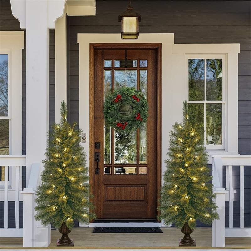 Jeco 3.5' Artificial Christmas Tree With Plastic Pot Stand (Set of 2)