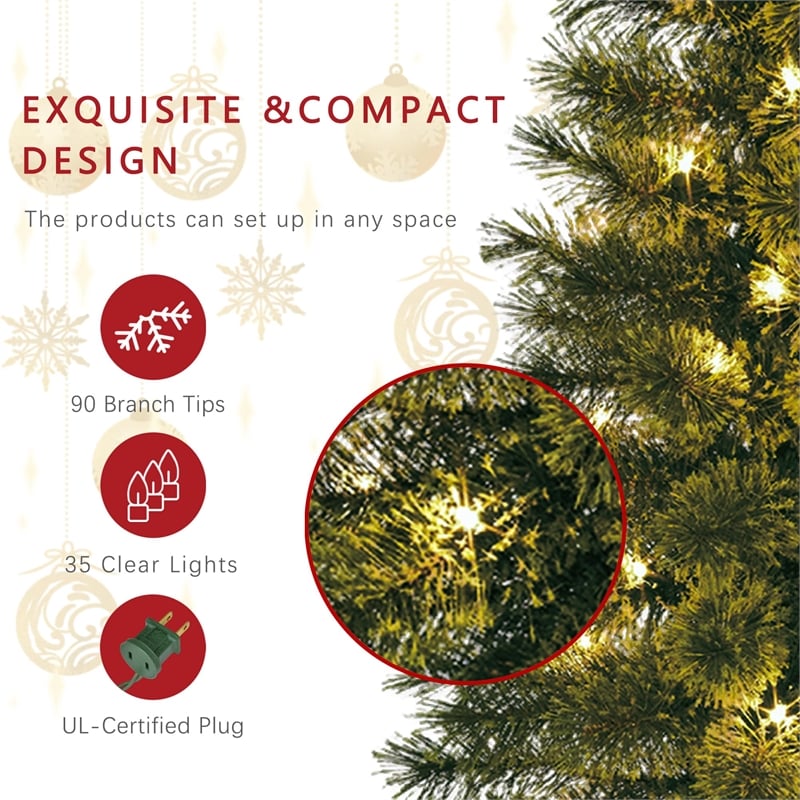 Jeco 3.5' Artificial Christmas Tree With Plastic Pot Stand (Set of 2)