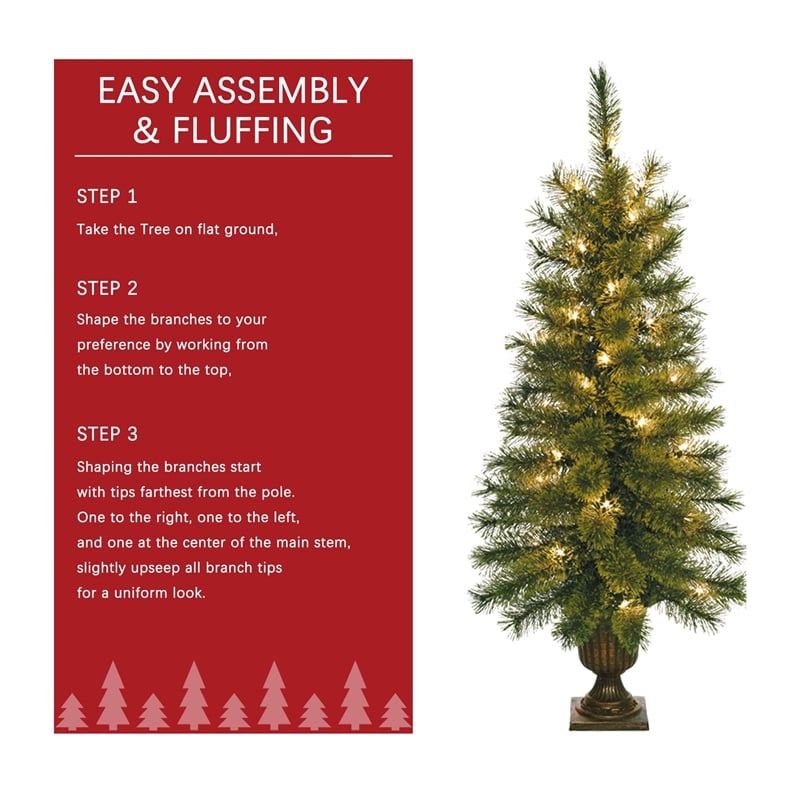 Jeco 3.5' Artificial Christmas Tree With Plastic Pot Stand (Set of 2)