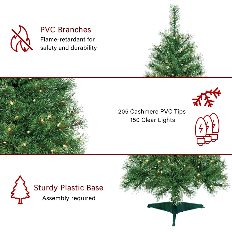 Jeco 4' Pre-Lit Artificial Christmas Tree