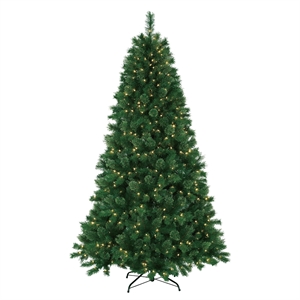 Jeco 7.5' Pre-Lit Artificial Christmas Tree With Metal Base
