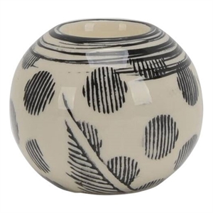 Jeco 4&quot Ceramic Candle Holder in Gray and Black